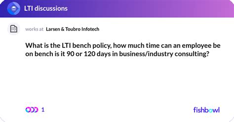 Tech India. . Lti bench policy